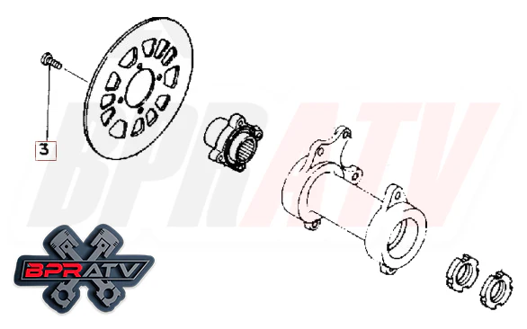 Yamaha YFZ450 YFZ 450 BPRATV Talon Titanium Rear Brake Rotor Bolts 90109-08789 - Image 4