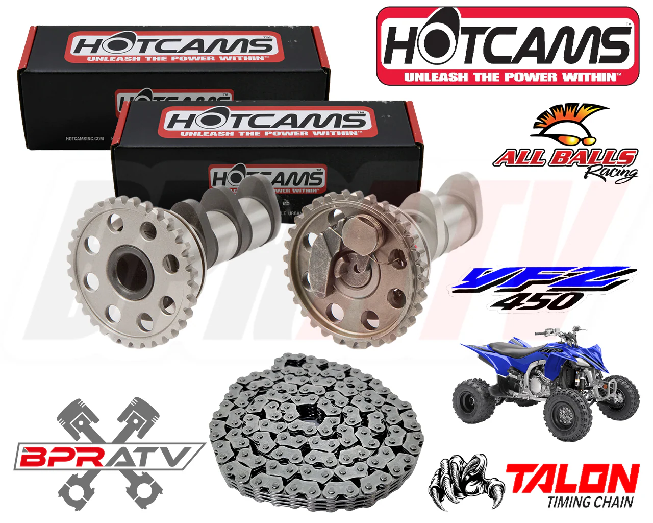 Yamaha YFZ450 YFZ 450 Hotcams Hot Cams Stage 1 One Camshafts BPRATV Timing Chain