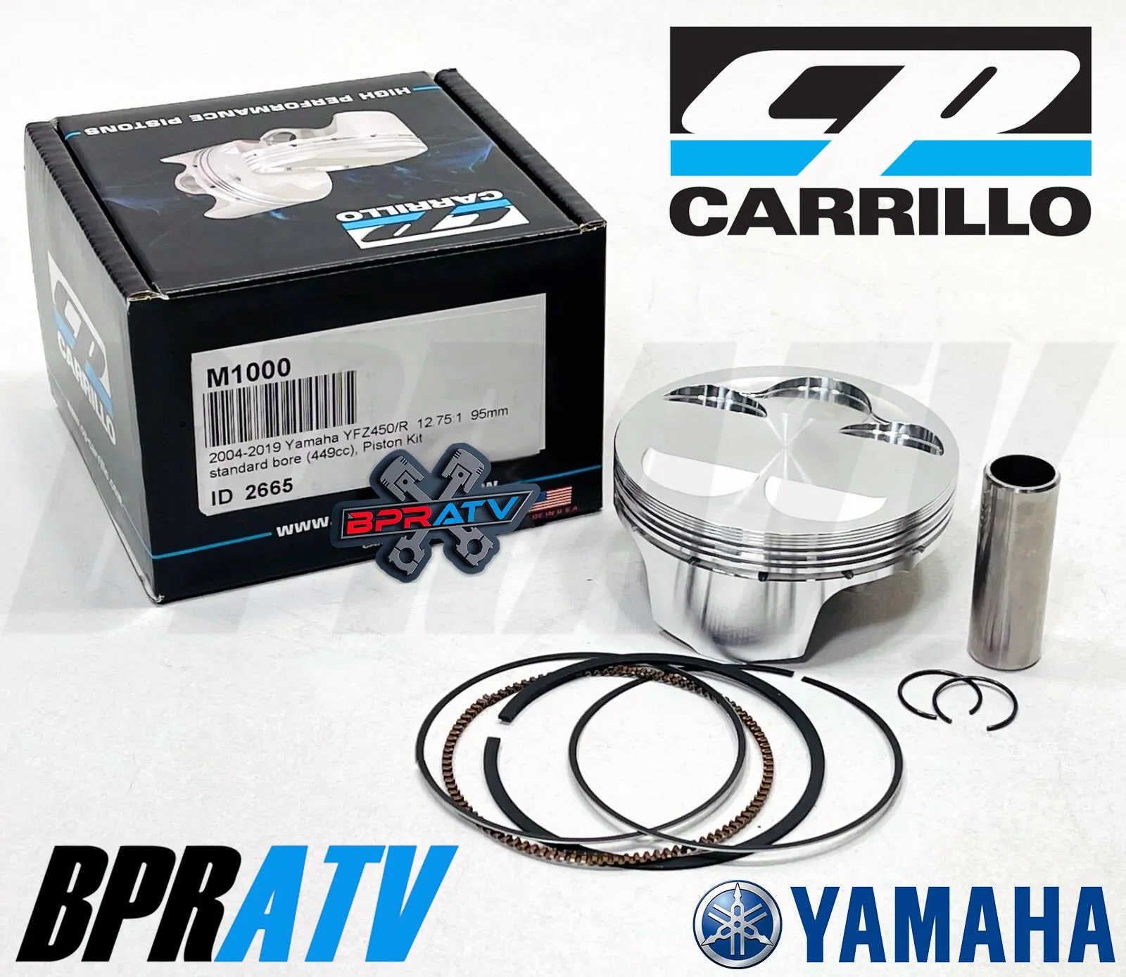 Yamaha YFZ450R YFZ 450R 450X 95mm CP Carrillo Stock Bore Cylinder Piston 12.75:1 - Image 3