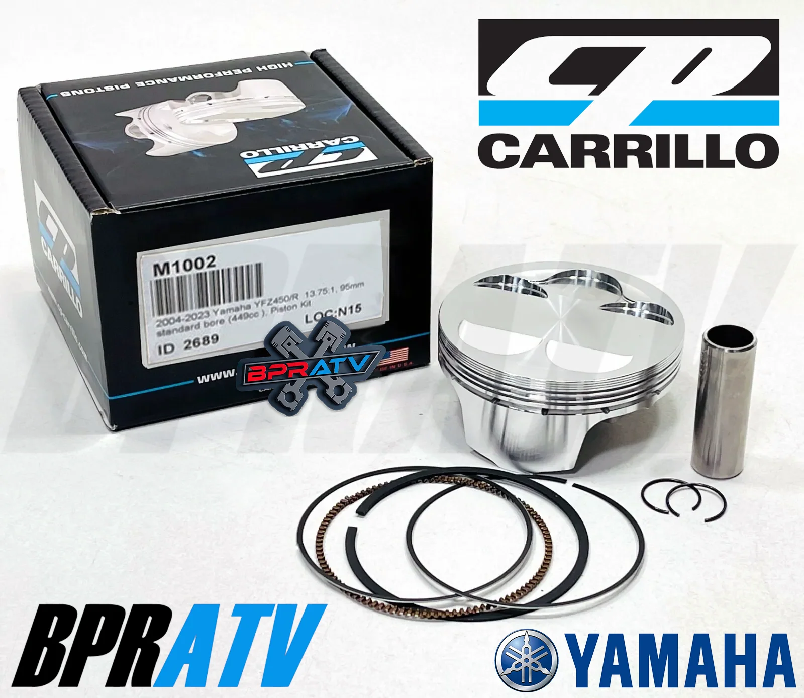 Yamaha YFZ450R YFZ 450R 95mm 13.75:1 CP Carrillo Stock Bore RACE GAS Piston Ring - Image 17