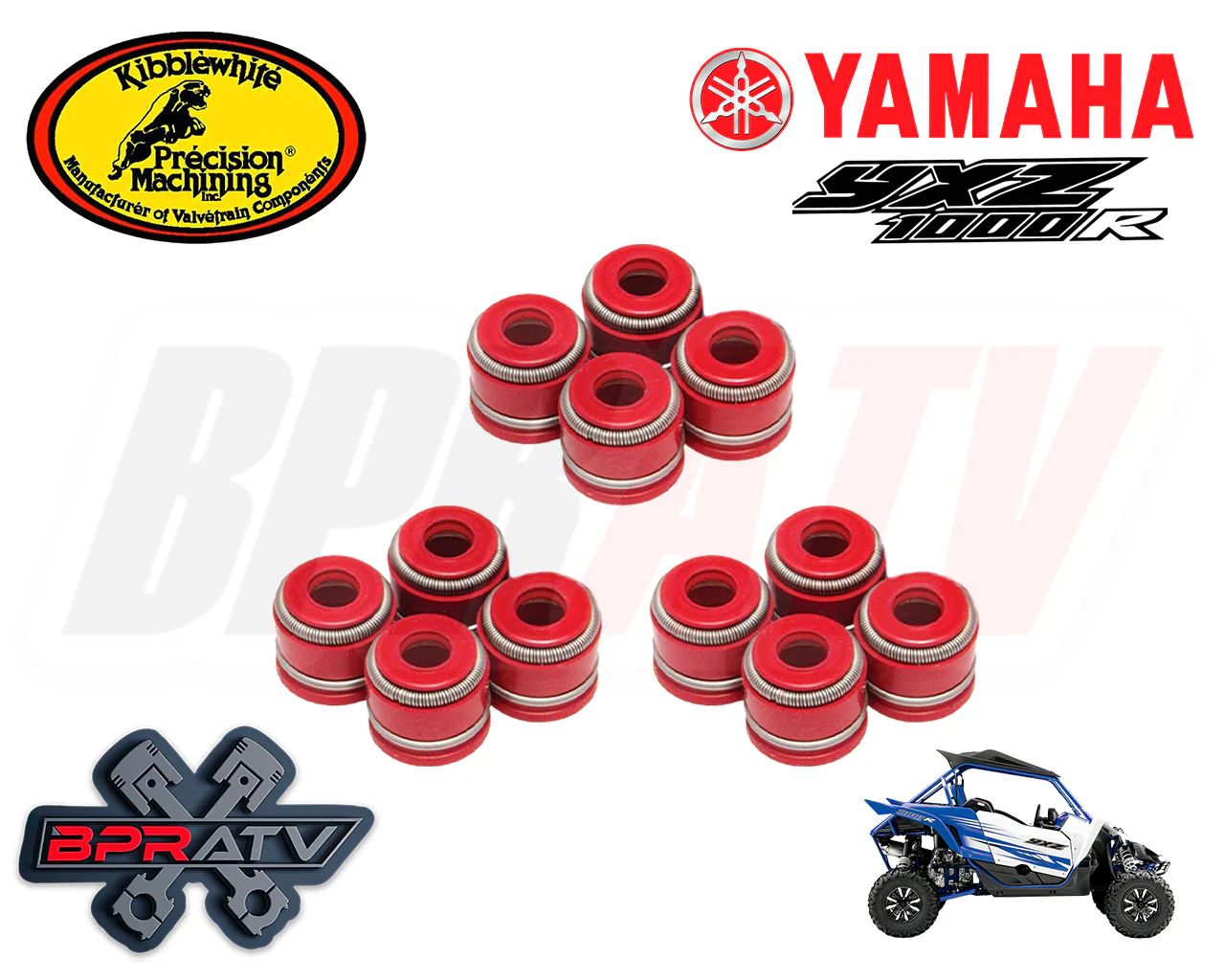 Yamaha YXZ1000R Kibblewhite Valve Keepers Cotters RED Viton Valve Stem Seals Set - Image 4