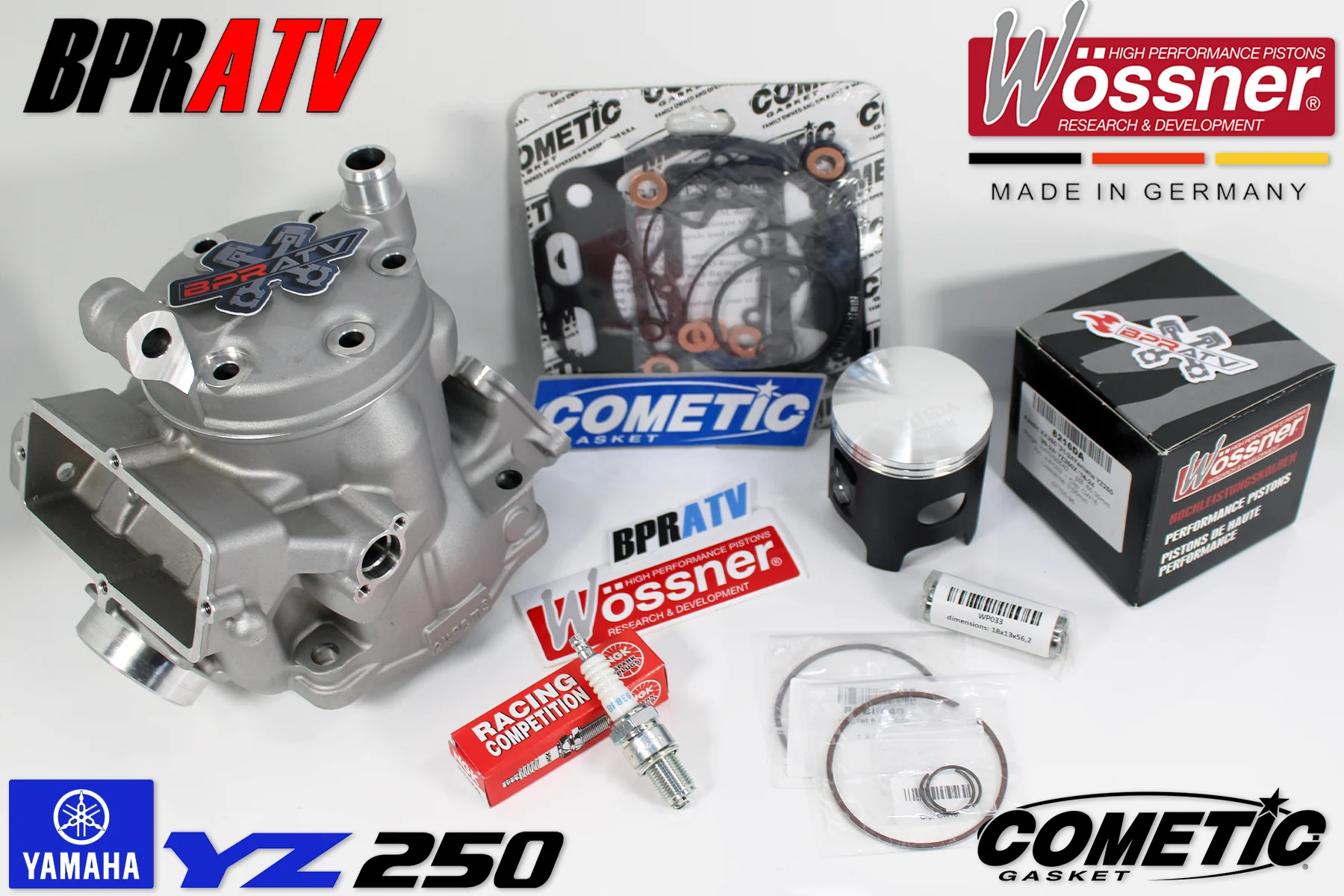 Yamaha YZ250 Stock Top End Rebuild Kit Cylinder Wossner Piston Cometic 1999-2025 - Image 3