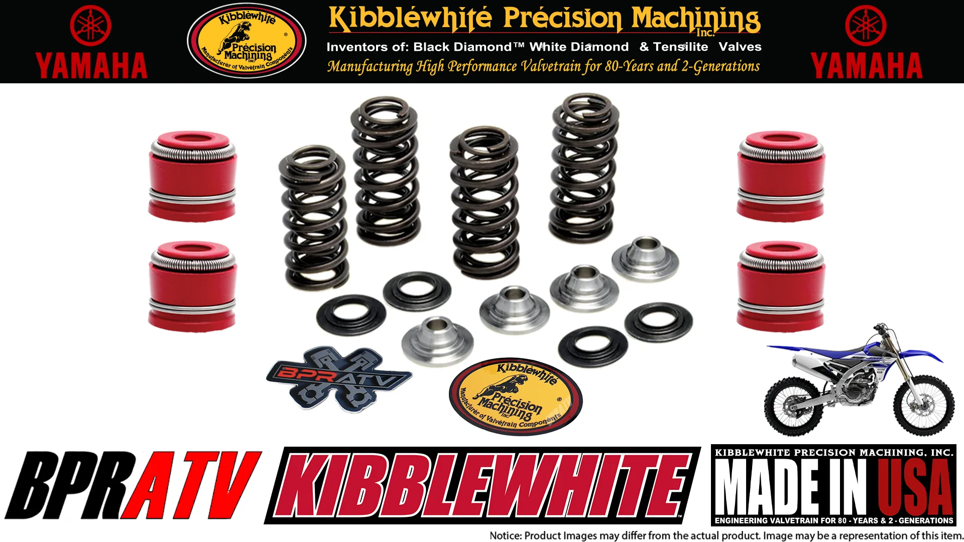 Yamaha YZ250F YZ 250F Kibblewhite Race Titanium Spring Kit Valves RED Seals '19+ - Image 9
