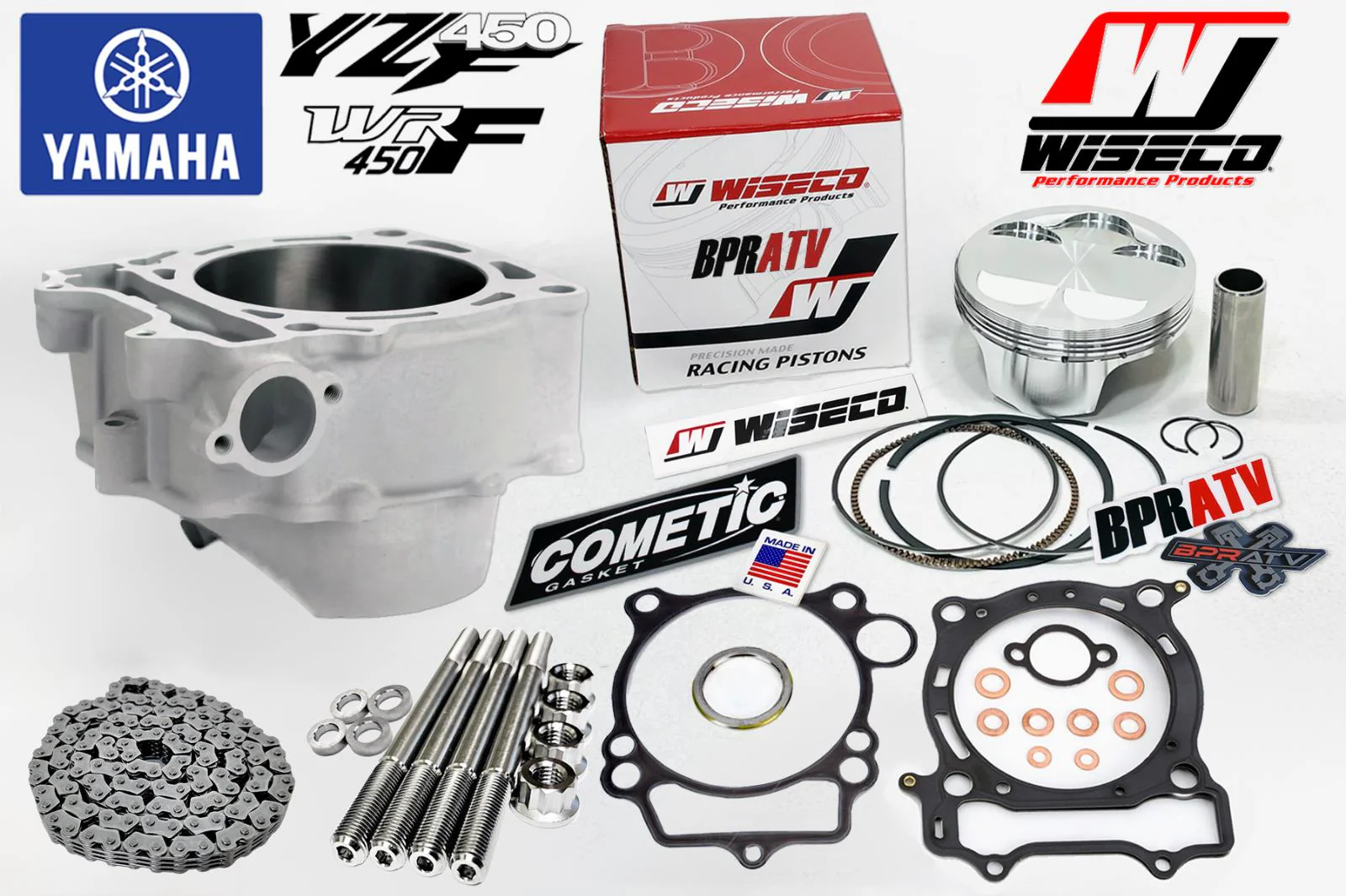 Yamaha YZ450FX Top End Rebuild Kit 97 Stock Cylinder Wiseco Piston Gasket '16-18 - Image 2