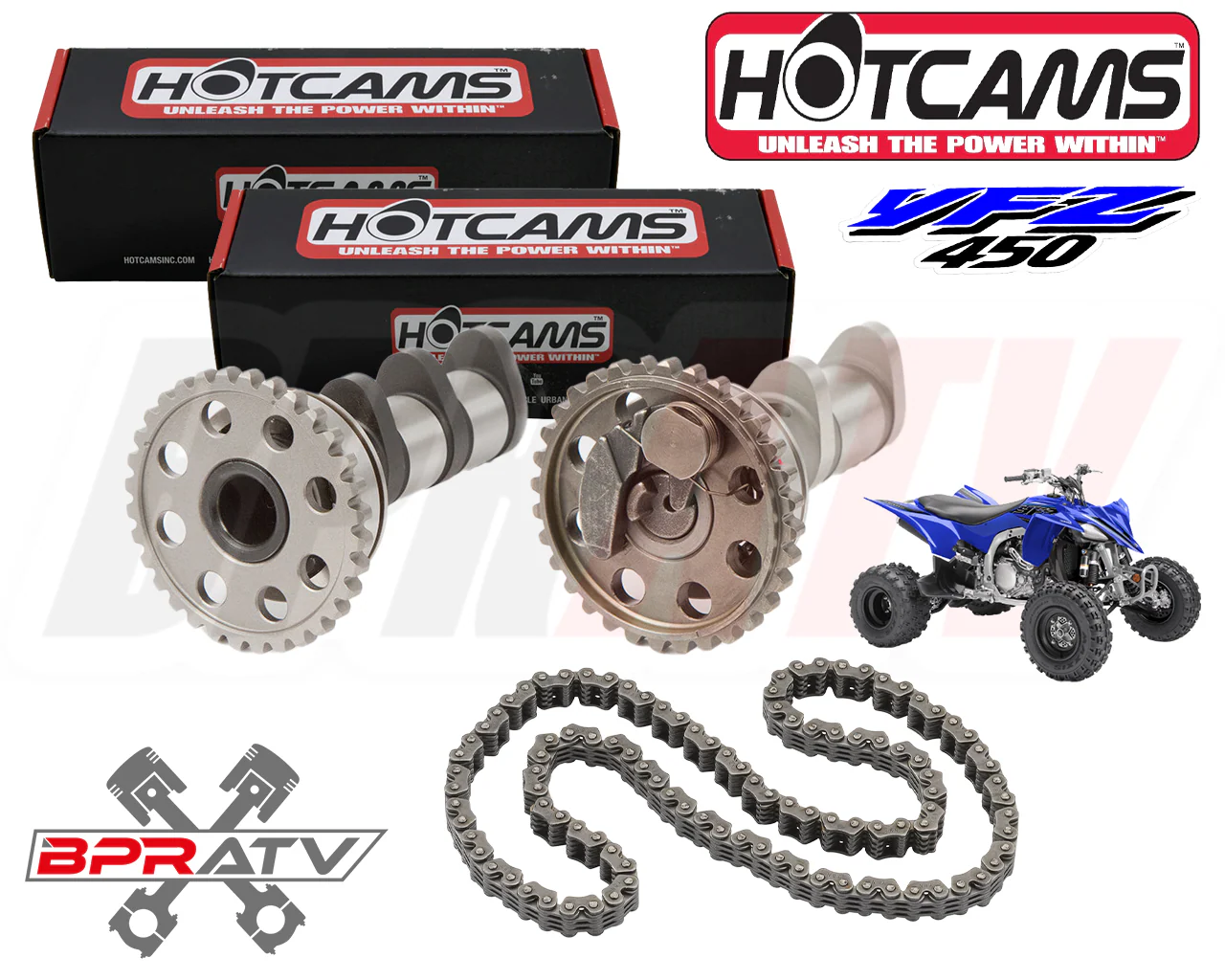YFZ450 YFZ 450 Big Bore Hotcams Hot Cams Stage 3 Camshafts HOTCAMS Timing Chain