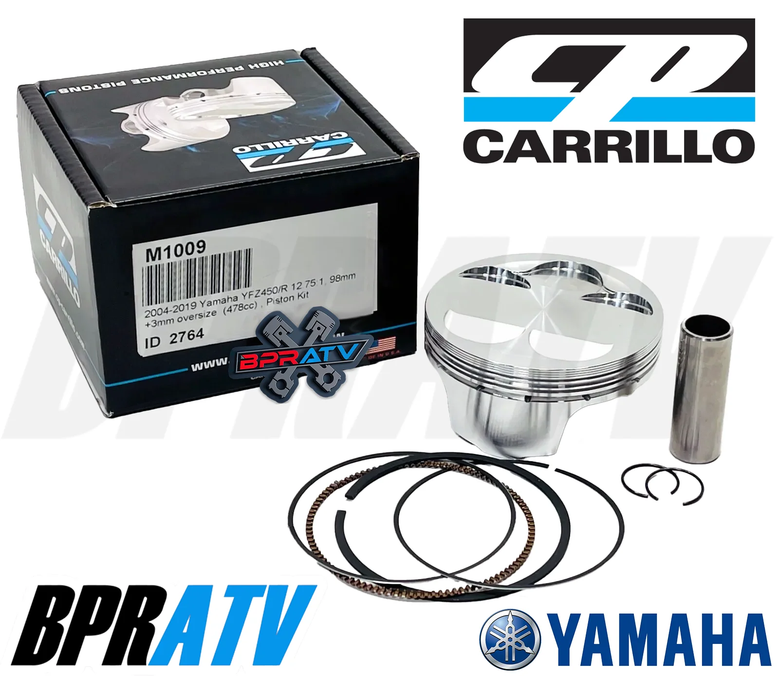 YFZ450 YFZ450X YFZ450R 98mm 12.5:1 CP Carrillo BIG BORE Pump Gas Piston Ring Kit - Image 18