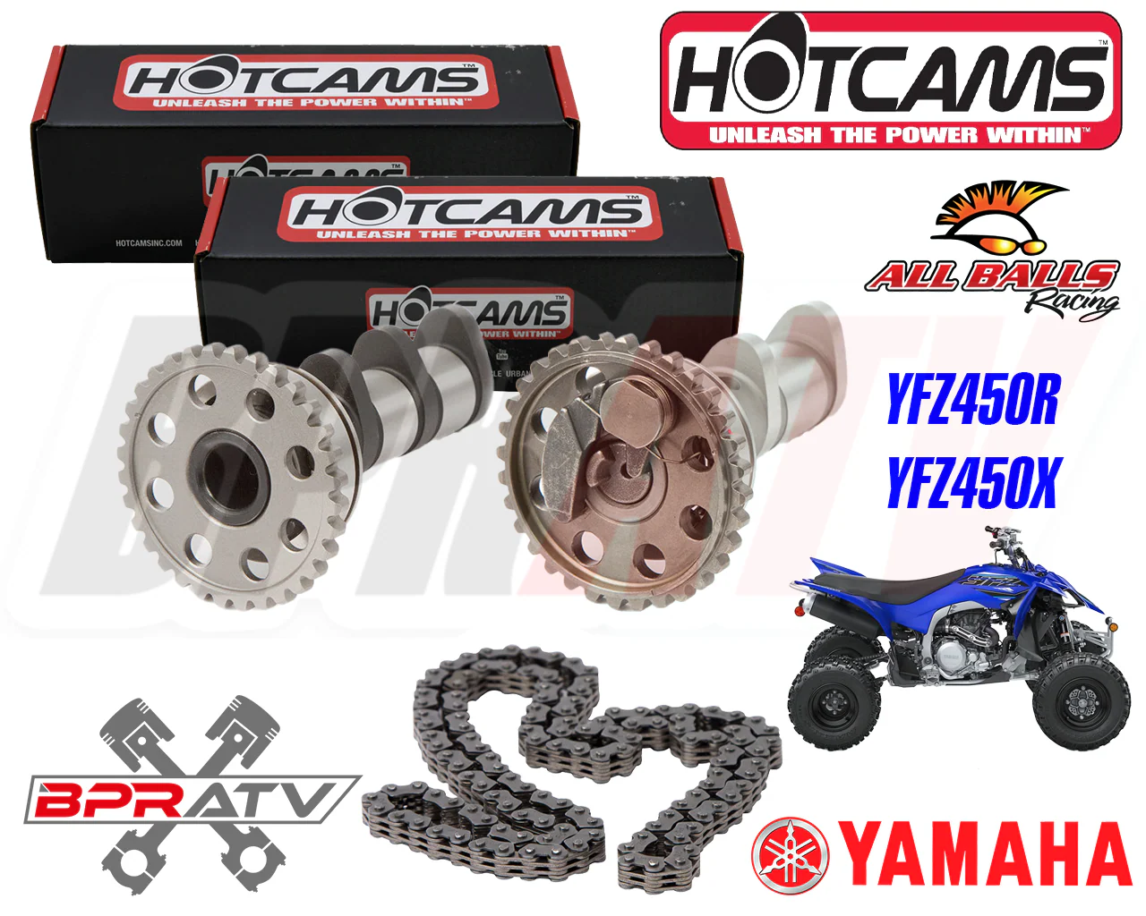 YFZ450R YFZ 450R 450X SE Hot Cams Stage 2 TWO Camshafts & HOT CAMS Timing Chain