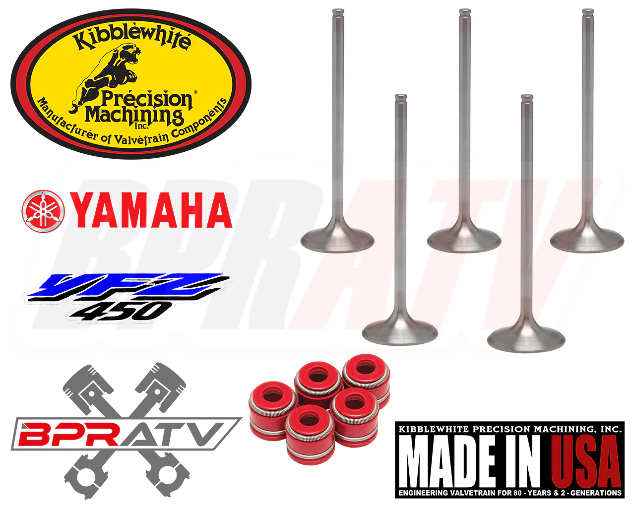 YFZ450R YFZ 450R Kibblewhite Intake Exhaust Valves Seals 95mm Cometic Gasket Kit - Image 4