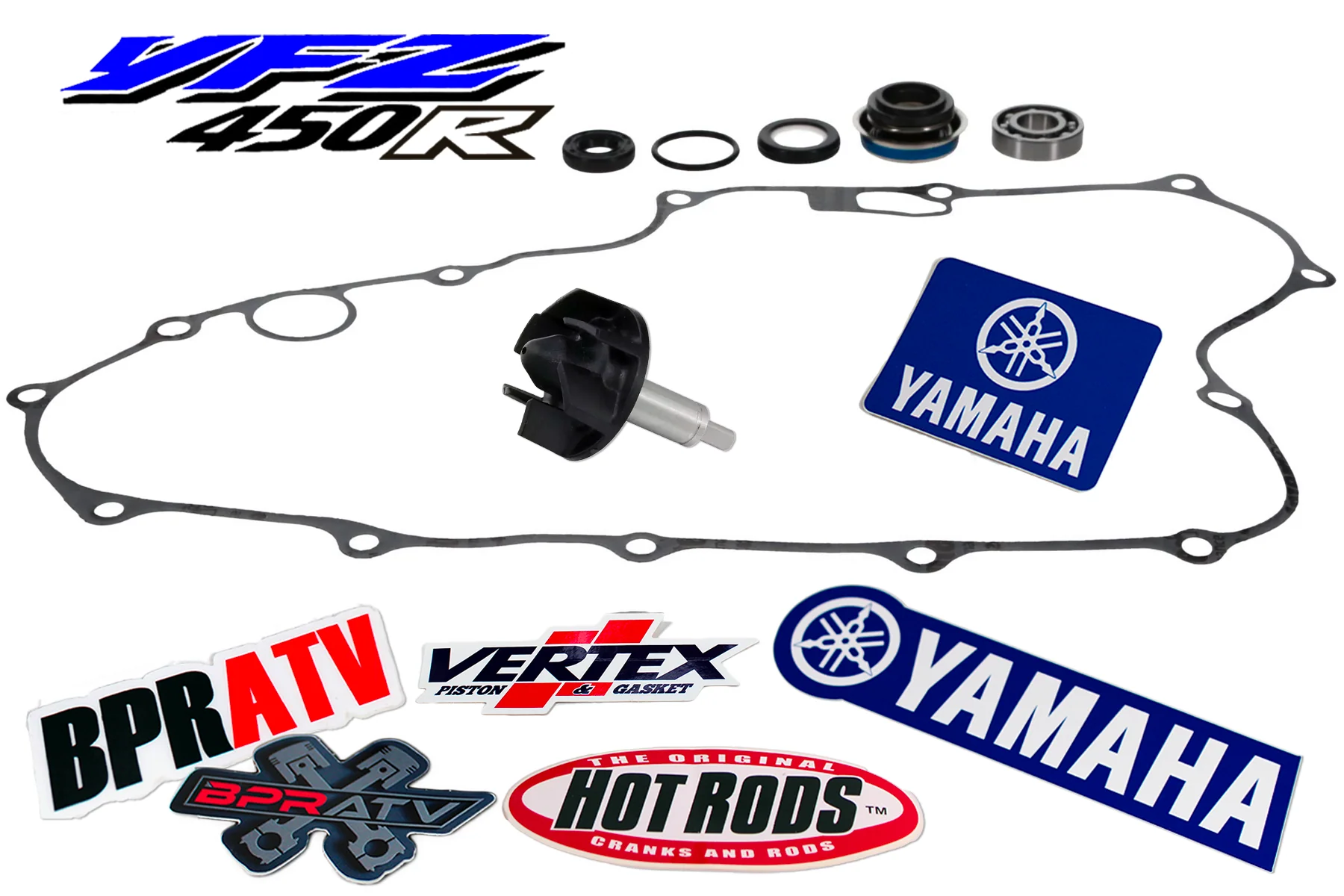 Yamaha YFZ450R YFZ 450R YFZ450X Water Pump Kit HotRods Vertex Shaft Seal Gaskets - Image 3