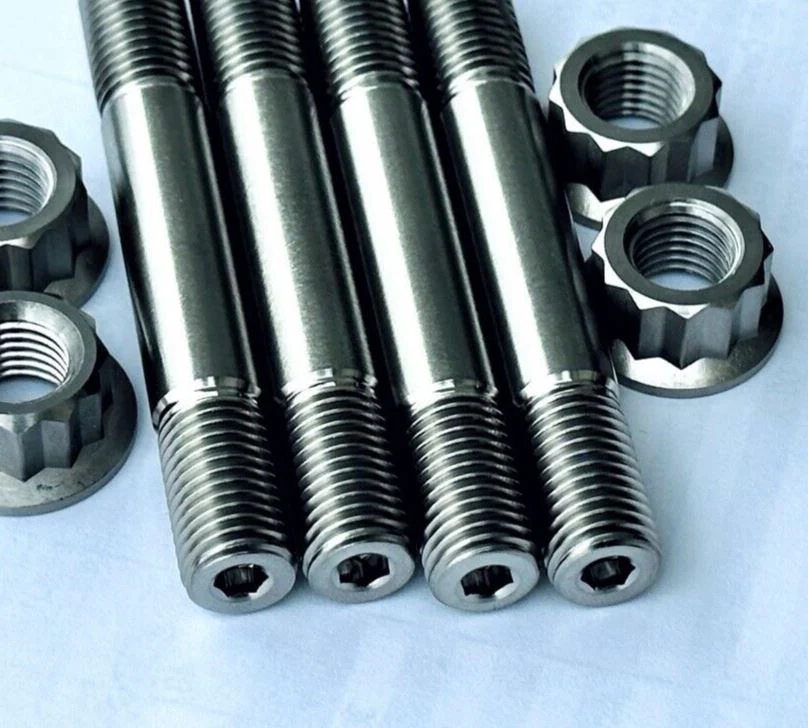 YZ250 YZ-250 Crankcase Cylinder Head Studs TITANIUM Stud 12 Point Nut Kit Set - Image 2