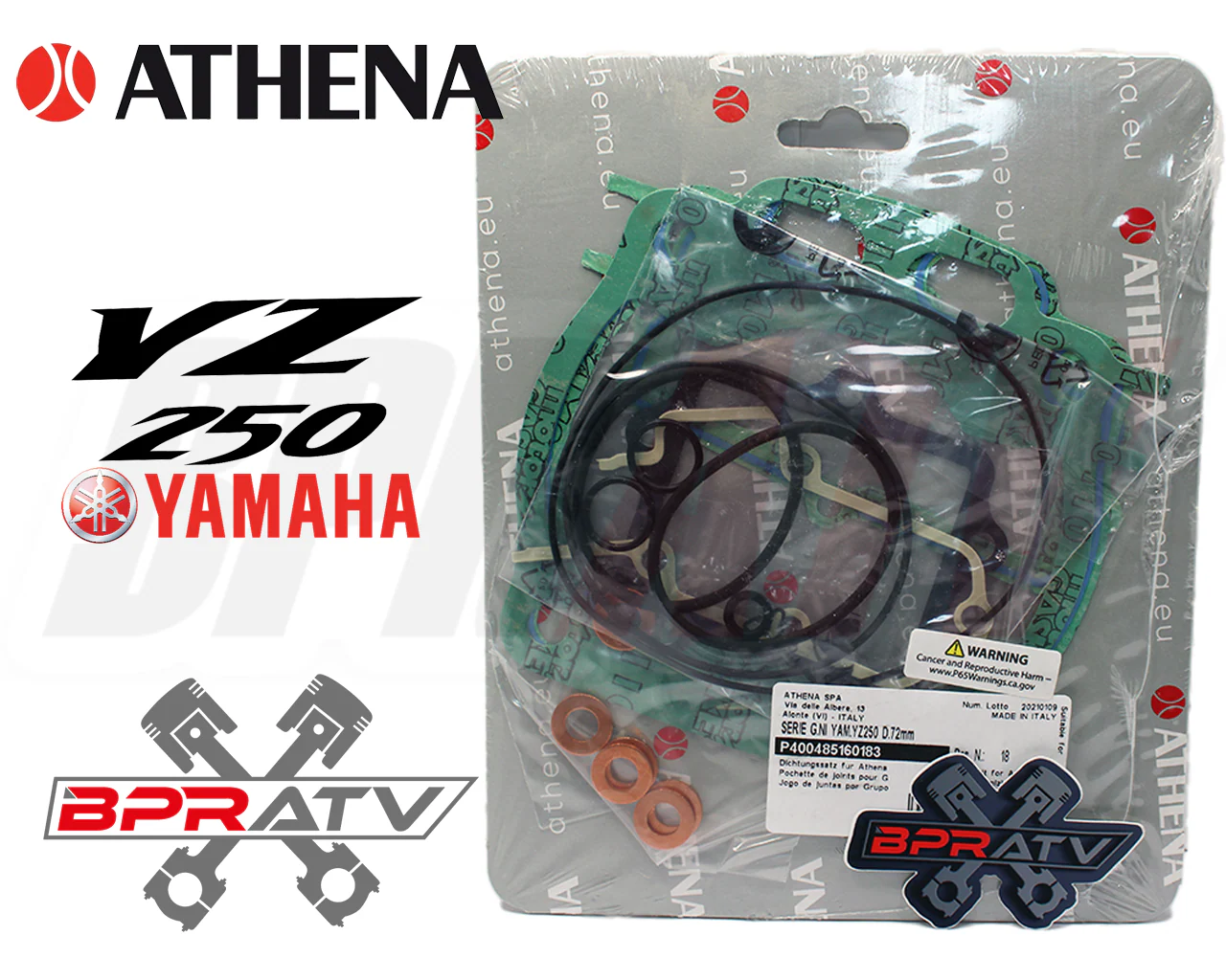 YZ250 YZ 250 Two 2 Stroke ATHENA Big Bore 72mm Top End Gasket Kit P400485160183 - Image 2